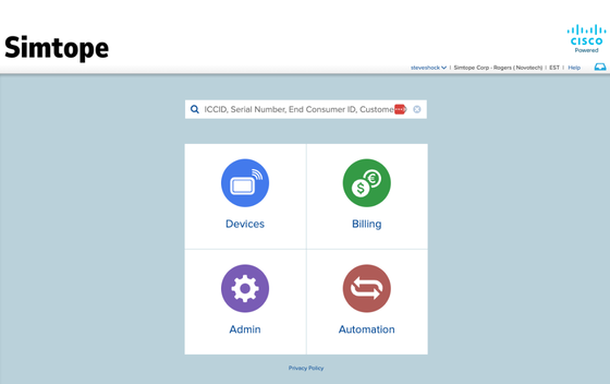 Simtope Dashboard Interface